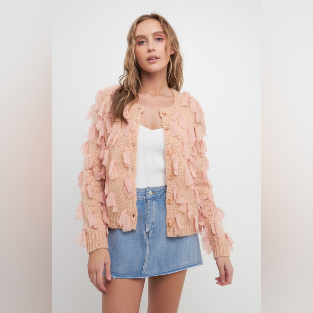 Free The Roses Ribbon Detail Cardigan